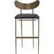 Gibbons 40 inch Antique Brass / Charcoal Black Leather Barstool